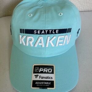 QTY 12 Case Fanatics Seattle Kraken Authentic Pro Rink Adjustable Hat, NHL NWT